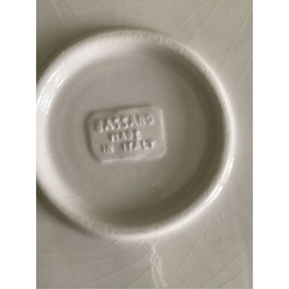 Vintage Bassano Majolica Ceramic Strawberry Vine Serving Plate Scalloped Edge It - Picture 4 of 7